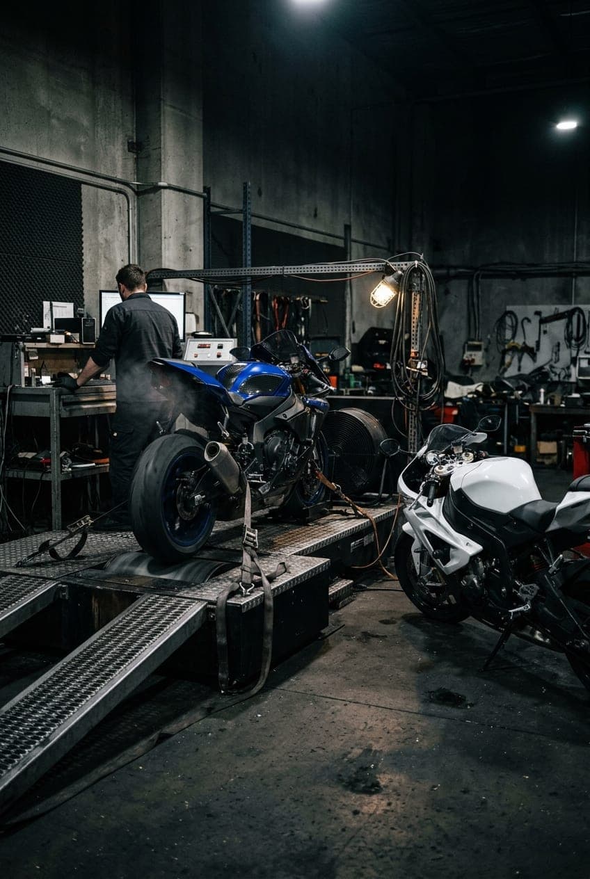 Yamaha YZF-R1 vs BMW S 1000 RR on the dyno